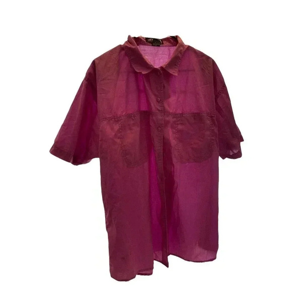 LIZ THOMASH SIZE 40/20W PURPLE BUTTON DOWN SHIRT - Picture 1 of 2